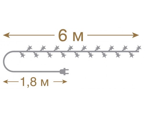 Гирлянда Супернить [6 м] Звезды 55085